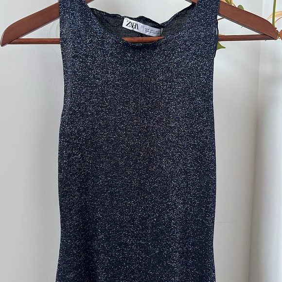 NWT Zara fit and flare shimmer dress - Picture 2 of 4